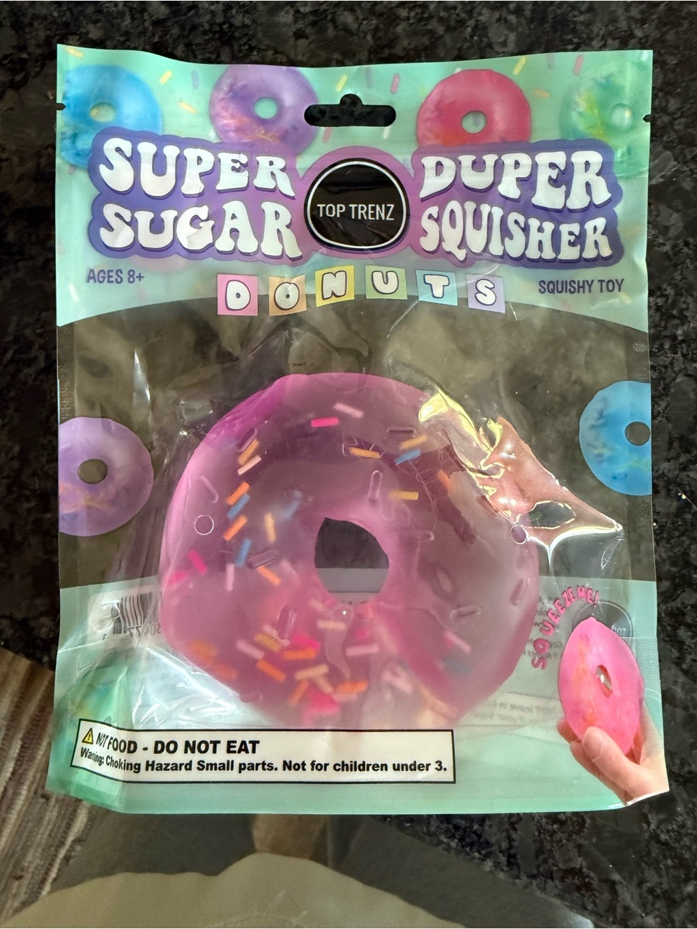 Top trenz Super Sugar Duper Squisher Pink Donut Squishy Toy